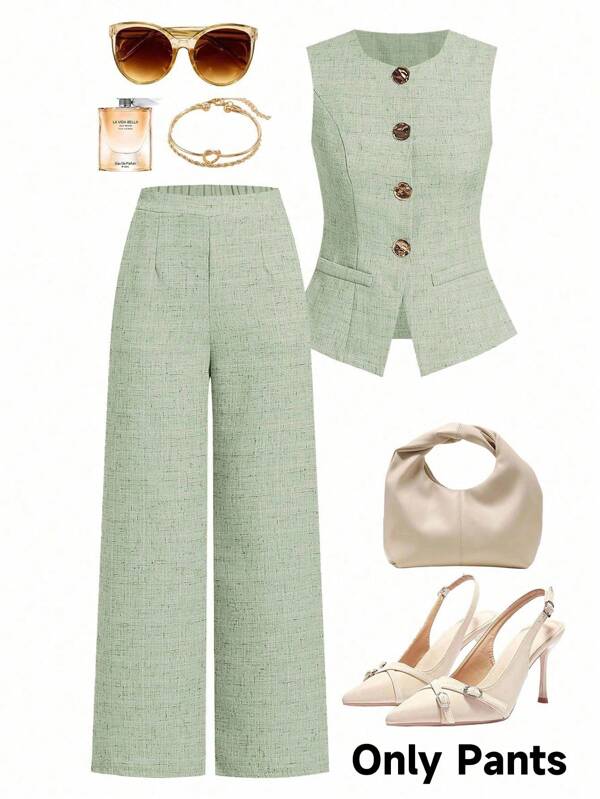 Ellevyn Elegant Summer Office French Style Linen-Like High-End Pants