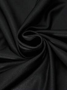 SHEIN 青少年女孩休闲数字和字母印花长袖上衣和实用侧袋抽绳裤两件套春秋季服装 - 黑色 - 查看 7