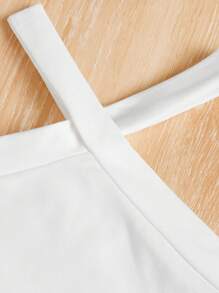 SHEIN Tween Girls Solid Color Casual Tank Top & Ripped Denim Shorts 2Pcs Set