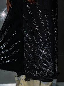 NEON BLANC Men's Street Fashion Woven Short Black Denim Shorts