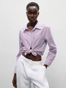 Lumivelle Women's Striped Long Sleeve Single-Breasted Casual Pocket Shirt Casual Spring For University Fall For Women - Multicolor - View 1