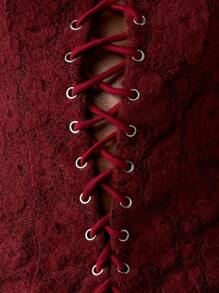 MISSGUIDED Vintage Victorian Corset Bustier Tank Lace Up Front Boned Steampunk Festival Renaissance Medieval Cosplay Boho Cottage Core Autumn Fall Party Christmas