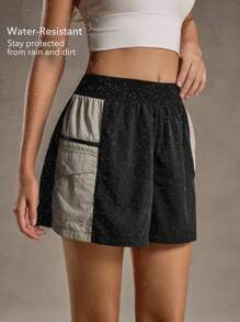 OutZeal Pantaloncini leggeri, resistenti all'acqua, in maglia con vita elastica, con tasche multiple, per escursioni e campeggio, adatti per le donne