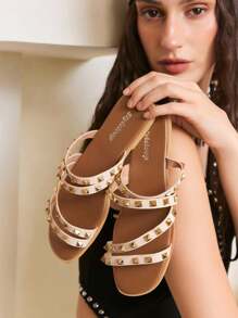 Styleloop Women's Flat Sandals, Boho Style, Retro American, Bohemian, Western, Music Festival, Party, Beach, Vacation Valentine's Day Holiday Travel Essential Boho - Beige - View 7