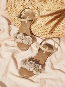 Styleloop Women's Flat Sandals, Boho Style, Retro American, Bohemian, Western Music Festival, Party Outfit For Christmas Valentine's Day - Apricot - View 1