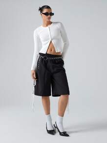 Comfortcana 大码休闲圆领长袖纽扣针织毛衣，秋冬