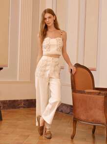 Rosivie Chaussures d'été décontractées respirantes et tissées pour femmes, ajourées, à la mode, confortables, simples, plates et à bout carré