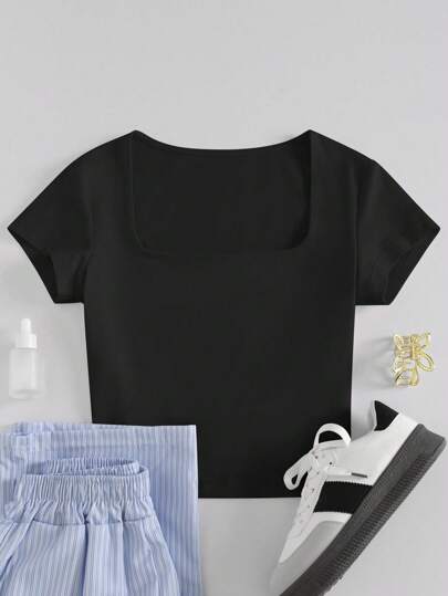 INAWLY Camiseta de mujer de verano, ajuste delgado, versátil, de manga corta
