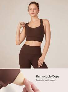 GLOWMODE FeatherFit™-Sculpt Full Coverage Side Support Wide Strap Crossover Sports Bra Light Support Low Impact Yoga Daily