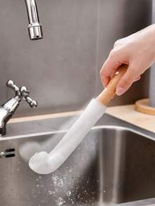 Cirelle 1 pieza Cepillo de limpieza de botellas, Limpiador de tazas en forma de L, Herramientas de limpieza, Herramienta de mango de madera para tazas, cristalería, decantadores de vino, jarrones | Cepillo para botellas, Limpiador de botellas, Cepillo de limpieza de botellas, Limpieza de tazas, Botella de agua