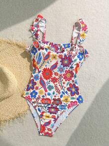 Soleia Bathing Suits For Women Beach Outfits For Woman Swimsuits Vacation One Piece Bathing Suit 1pc Women's Floral Print One-Piece Swimsuit For Vacation And Beach, Cute, Kawaii - Multicolor - View 3