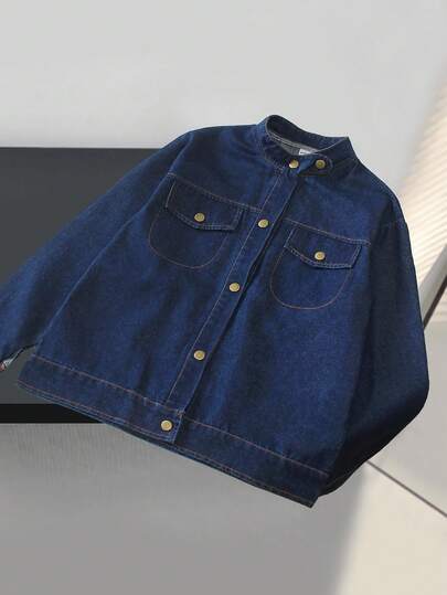 Genkimix Kids New Energetic Oversized Crew Neck Long Sleeve Jacket For Tween Boy Featuring Relaxed Fit Design For Ample Movement, Vintage Wash Finish For Fashionable Vigor, Suitable For Everyday Play, Sports, And Outdoor Activities To Keep Children Comfortable And Free Fall Winter