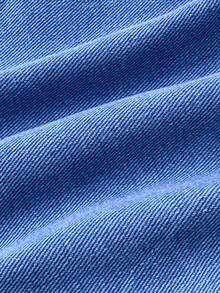 Soleia 女式扎染刺绣荷叶边下摆口袋休闲牛仔迷你裙 - 淺色水洗藍 - 查看 6