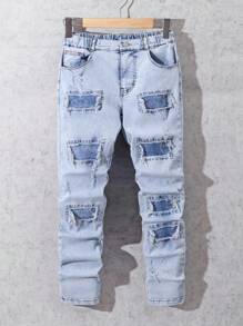 Vaqueros ajustados de corte slim con efecto desgastado para niños preadolescentes - Lavado ligero - Ver 3