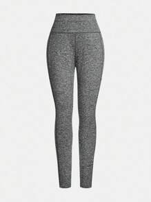 SHEIN Girlism 青少年女孩舒适贴身休闲简约舒适百搭手机袋紧身裤，1 套 - 灰色 - 查看 6