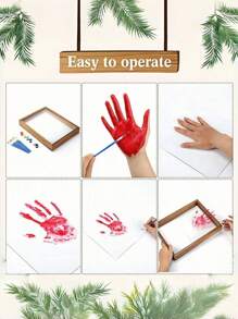 SHEIN 1 pezzo Kit Memory con stampa a mano DIY, cornice per ombreggiatura in legno con 4 fogli di acrilico trasparente senza elettricità, regalo per decorazione domestica per famiglia, couples, fratelli, amici, laurea, decorazione da parete