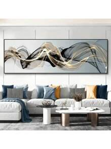 1 幅北欧奢华现代抽象画，几何风格创意海报，卧室装饰画，卧室墙壁艺术，客厅背景，床头板装饰，无框 - 灰色 - 查看 5