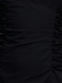 SHEIN Unity 女士性感纯色镂空交叉系带腰迷你连衣裙，夏季 - 黑色 - 查看 7