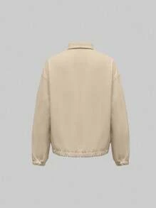 INAWLY Women's Cartoon Print Loose Casual Jacket, Spring Autumn Fall Cloth For Women - Khaki - View 5