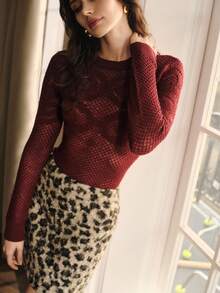 MOTF PREMIUM SLIM FIT HOLLOW OUT Jersey - Burdeos - Ver 3