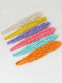 1 Hand-Woven Mesh Bag, Reusable Beverage Carrier, Coffee Cup Stand, Beverage Handbag, Decorative Mesh Bag - Multicolor - View 5