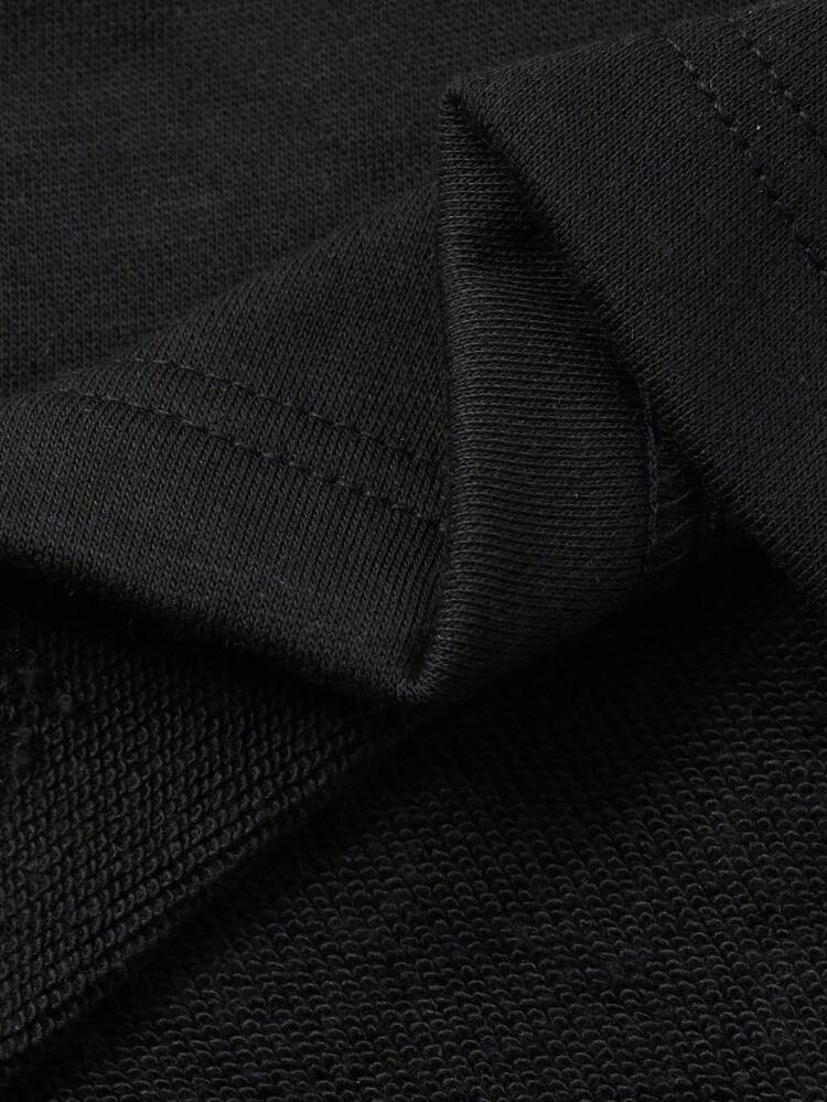 Men's Solid Color Elastic Waist Pants With Thermal Lined, Autumn/Winter