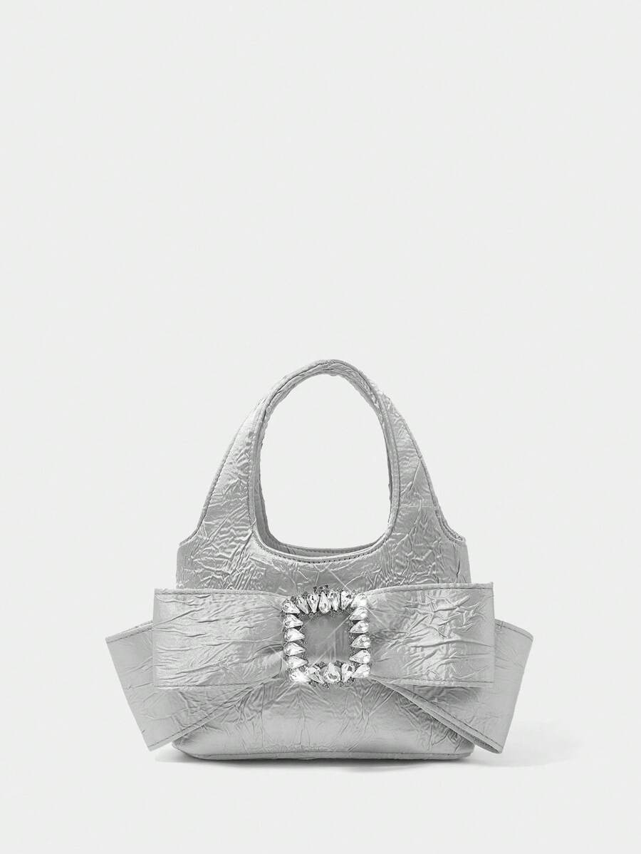 SHECARRY Fashionable Casual Versatile Women Top Handle Bags - Silver - View 1