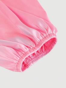 SHEIN MOD Women's Pink Wrap-Around Tie-Up Bow Batwing Sleeve Blouse,Women Shirts,Glittery Blouse,New Years Top