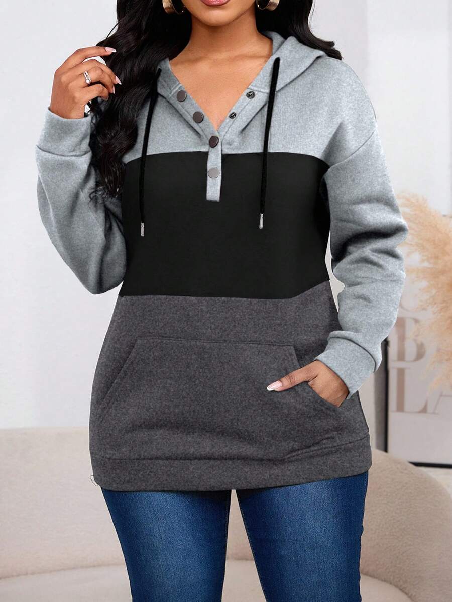 INAWLY Women's Color Block Drawstring Hooded Sweatshirt,Long Sleeve Tops Graduation,Back To School Outfits,Graduation,Teacher Outfits For Women,Back To School Fall Cloth For Women - Multicolor - View 1