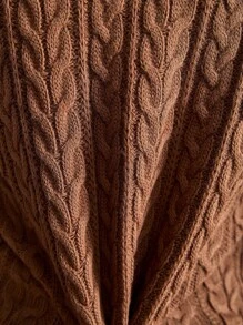 EURMUSE Women Button Front Cable Knit Sweater Vest - Brown - View 6