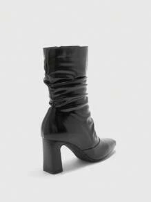 CUCCOO BIZCHIC Women's Pointed Toe Ruched Fashionable Ankle Boots And Ankle Boots - Black - View 8