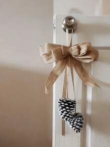 1 Rollo de 10 metros de cinta de lino natural gruesa. Rollo de cinta de lino con bordes sin acabar para manualidades de boda, envoltura de regalos, coronas de otoño, decoración hecha a mano - Caqui - Ver 5