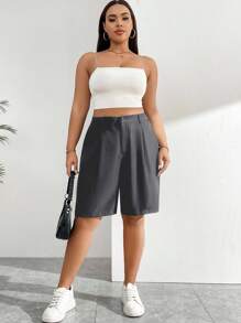 Auralis Plus Size Summer Shorts Back To School Teacher Spring - Dark Grey - View 7