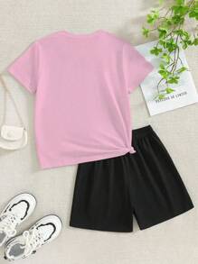 Cartoon Print Short Sleeve T-Shirt And Shorts Casual 2-Piece Set For Young Girls Girls Matching Outfit Matching Outfits For Girls Cute Clothes For Kids Girls T Shirt Sets Young Girl Cute Cartoon Print Short Sleeve T-Shirt & Shorts Set Girls Matching Outfit Sets For Girls Clothes Cute Girls Outfits Girls Cute Outfits Outfits For Kids Girlsteen Girls Outfit Sets Graphic Tees School Clothes Back To School Clothes Puppy Keep Puppy Graphic Tees Summer Holiday - Multicolor - View 2