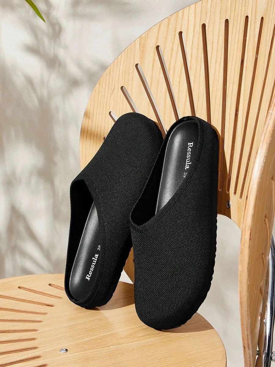 Dép đế bằng tối giản thời trang mùa hè dành cho nữ - màu đen - Xem 1