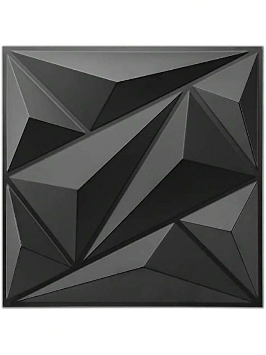 SHEIN 1 件/10 件/20 件/30 件钻石形装饰 3D 墙板,30 厘米 X 30 厘米哑光黑色,DIY 家居装饰墙贴礼物生日毕业 - 黑色 - 查看 1