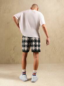 Quần short đi biển mùa hè SUMWON dáng regular fit, chất liệu dệt kim móc, dài đến giữa đùi, có họa tiết trang trí, phong cách boho, thích hợp mặc ở nhà hoặc đi nghỉ mát. - Nhiều màu - Xem 5