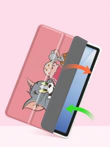 TOM & JERRY X SHEIN 时尚可爱的卡通猫和老鼠印花垫套