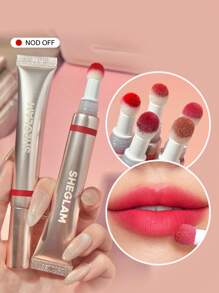 SHEGLAM Pout Pillow Cushion Matte Liquid Lipstick-Nod Off Long Lasting Liquid Lipstick Matte Finish Sponge Tip Applicator Lip Gloss Moisturizing Non-Sticky Lip Gloss Brand Beauty Makeup Face Paint Cosmetic For Women Girls Perfect For Fall Winter Ideal For Y2K Fancy Fashion Suitable For Birthday Christmas Present Party Ready Best Color
