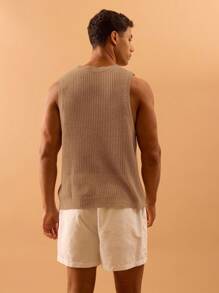 Musero Knit Ribbed Sleeveless Vest Autumn Winter Layering