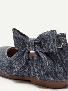 Cozy Pixies 1 Pair Versatile Casual Cute Girl Vintage Blue Bow Decor Soft Bottom Princess Flats, Suitable For Spring, Autumn, All Seasons Party - Blue - View 6