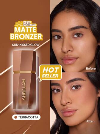 Sun Beam Matte Liquid Bronzer-Terracotta Bronzer Liquid Non-Greasy Long Lasting Natural Matte Bronzer Bronzing Weightless Contour Graduation Birthday Holiday Summer Fall Autumn Y2K Fancy Fashion Women Makeup Cosmetic Party Beach Travel Camping Outdoors School Campus Trip Festivals Decor Gift Present Rose Girl Cosplay Best Color Charm Vibe
