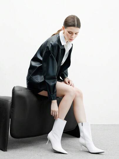 CUCCOO BIZCHIC 女士时尚尖头纯色性感踝靴