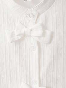 Girls (Small) White Blouse With Cute Bow Decor, Versatile To Pair With Pants, Skirts, And More Girls White Blouse Girls Bow Shirt Girls Collar Shirt Little Girls White Blouse Toddler Girls White Blouse Girls White Bow Blouse Girls White Shirt With Bows Bow Shirt For Girls Girls Elegant Blouse