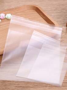 SHEIN 100 pièces Sacs à biscuits autoadhésifs mats, emballage en plastique transparent épais pour madeleines, biscuits, pâtisseries, collations - refermables, hermétiques, durables, sacs en vrac pour boulangerie, desserts, cadeaux de fête, sans accessoires inclus