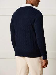 Manfinity CityGents Men's Casual Versatile Cartoon Embroidery Cardigan, Fall/Winter