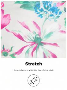 Maija 女式杏色花卉印花网眼连衣裙，优雅性感度假装，圆领，长袖，简约日常风格 - 粉色 - 查看 3