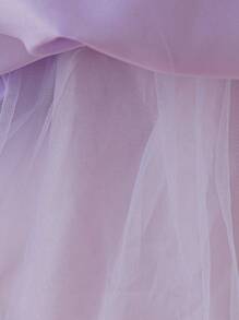 Glamorique Kids Vestido de princesa para bebé niña con escote bordado elegante y lazo, adecuado para ocasiones formales, cumpleaños, bodas, regalos de aniversario. Vestido de bebé niña color lila lavanda, vestido de fiesta para bebé niña, vestido elegante morado para bebé niña - Púrpura malva - Ver 8