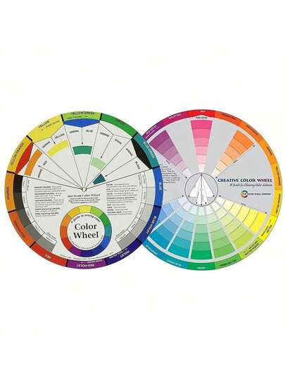 SHEIN 1pc Multi-Color Round Color Wheel Puzzle & Multifunctional Color Mixing Card Back To School,Back To School,School Supplies
