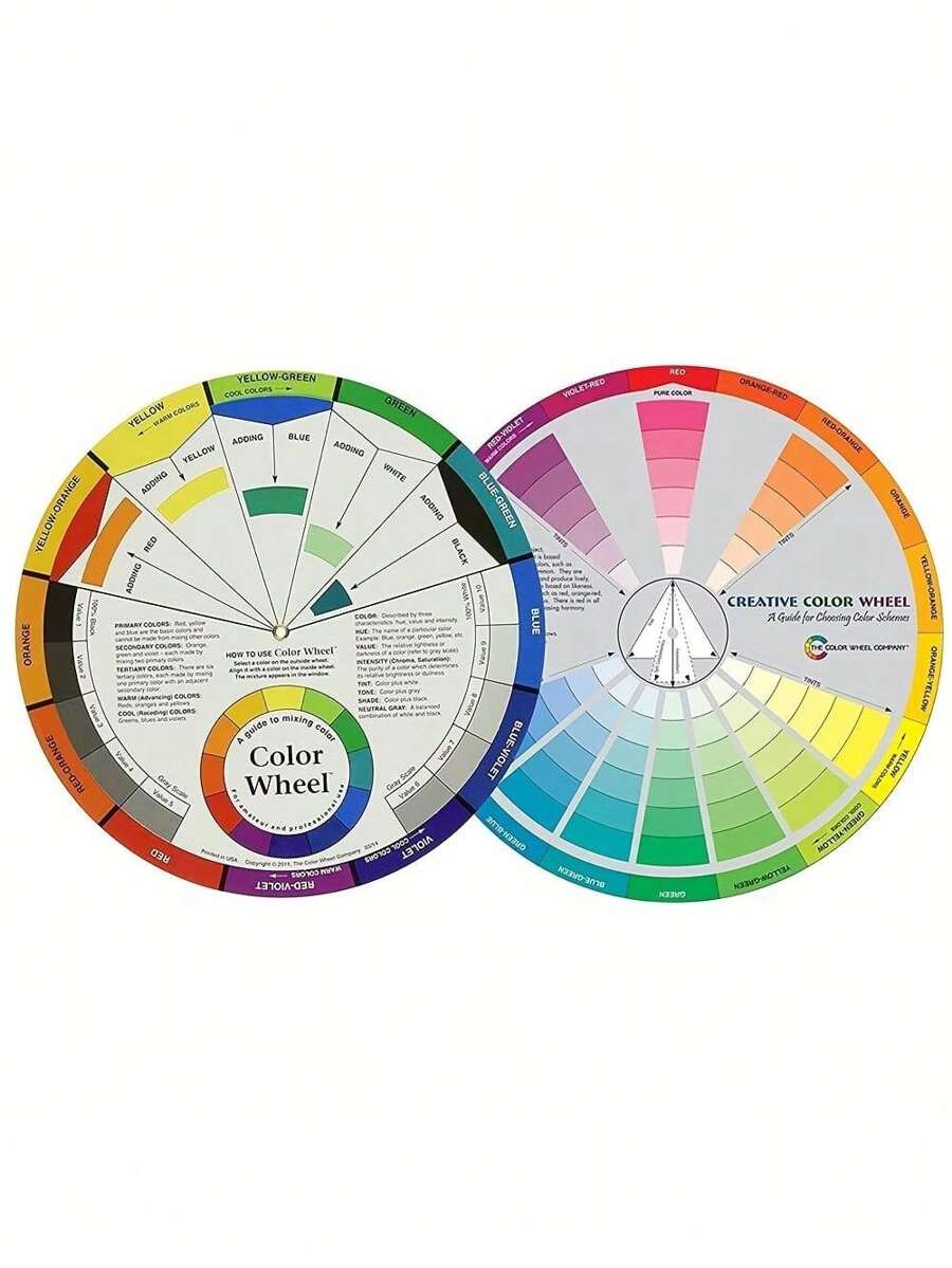 1pc Multi-Color Round Color Wheel Puzzle & Multifunctional Color Mixing Card Back To School,Back To School,School Supplies - Multicolor - View 1